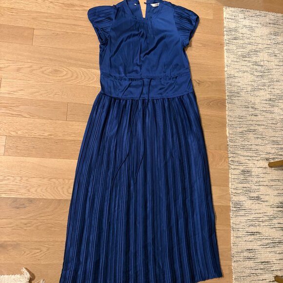 Rebecca Taylor Blue Pleated Sleeve Maxi Dress Size XS - Picture 3 of 7